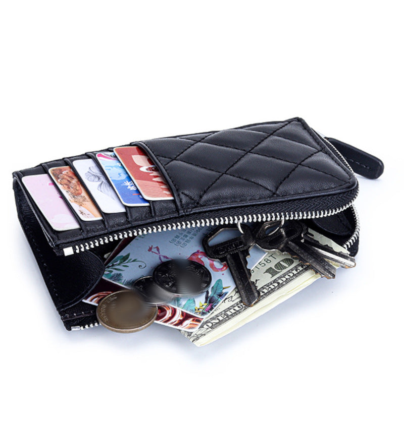 羊革財布 ラムスキン財布 マトラッセ財布 本革二つ折り財布 ラウンドファスナー 黒 ピンク ベージュ ネイビー