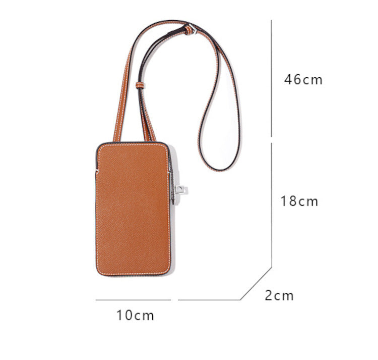 本革スマホケース 本革iphoneケースショルダーストラップ付 エプソン革 ピンク ネイビー ショルダー