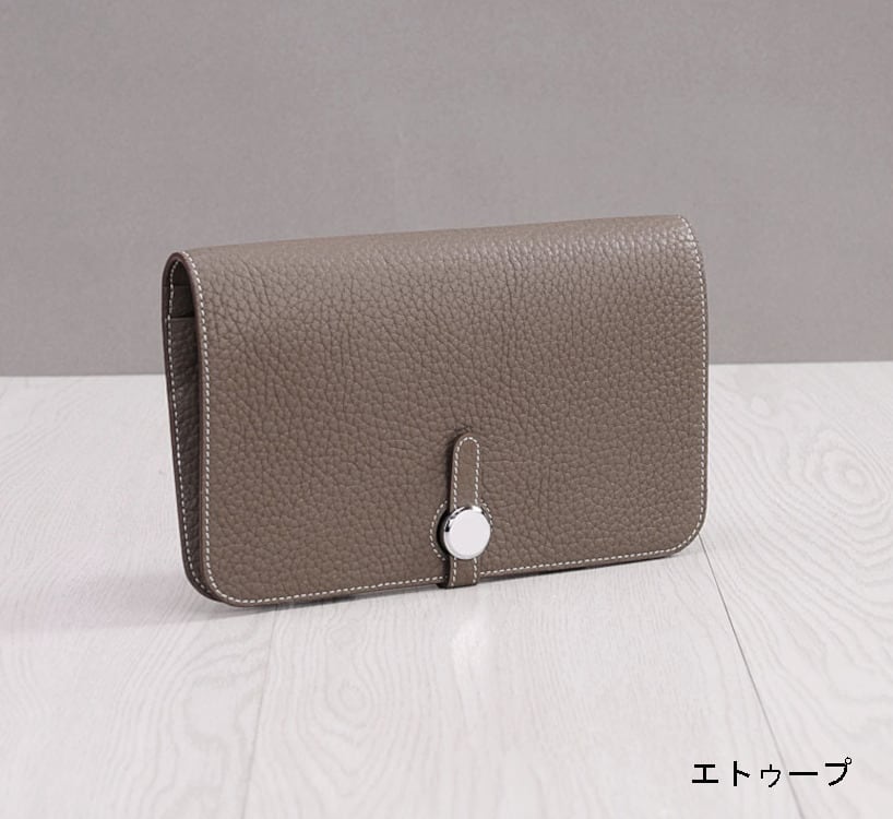 新品】本革エトゥープ長財布 極美品】HERMES エルメス べアンスフレ