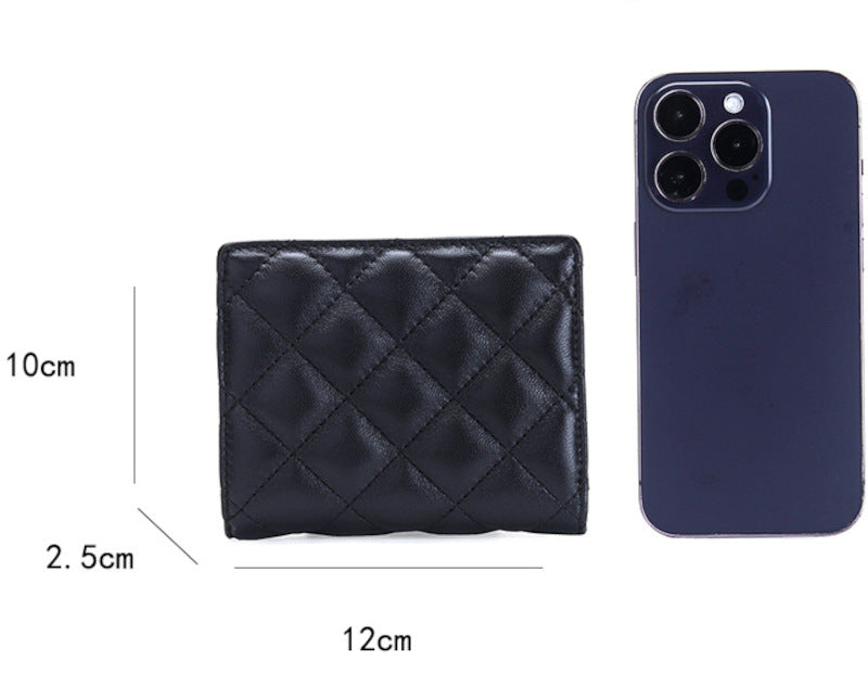 羊革財布 ラムスキン財布 本革二つ折り財布 黒 ピンク ベージュ マトラッセ