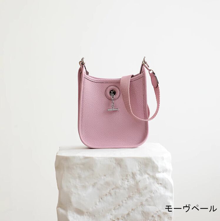 本革ショルダーバッグ 黒 エトゥープ グレー オレンジ