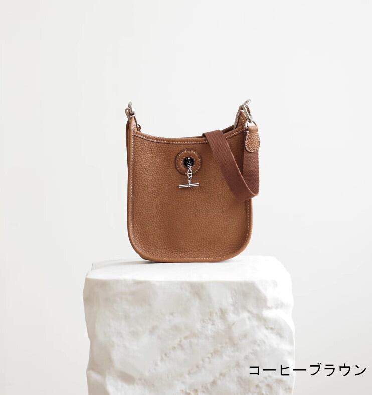 本革ショルダーバッグ 黒 エトゥープ グレー オレンジ