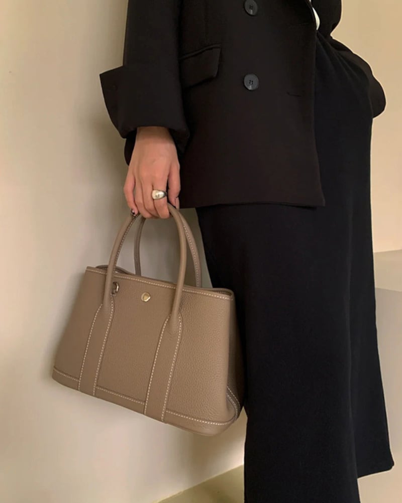 ガーデンパーティー風バッグ 本革 30cm 2wayバッグ ハンドバッグ