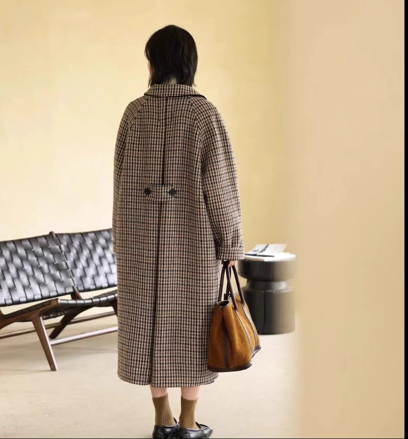 ネゴンダ ウール製ハンドバッグ 30cm 黒 グレー 茶
