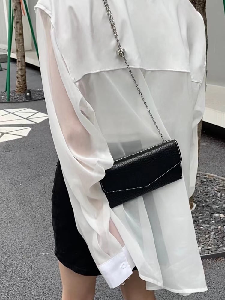 チェーンウォレット 本革 4本ステッチ 黒 カラーバリエーション
