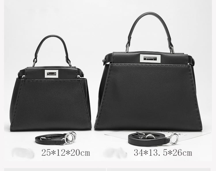 本革ハンドバッグ 2wayバッグ ステッチ エトゥープ Lサイズ レディース