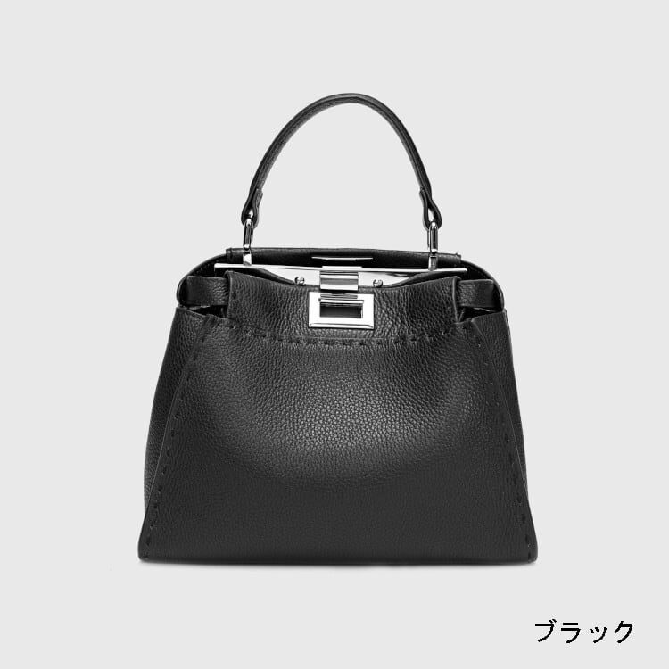本革ハンドバッグ ステッチ入りバッグ 2wayバッグ エトゥープ Mサイズ レディース