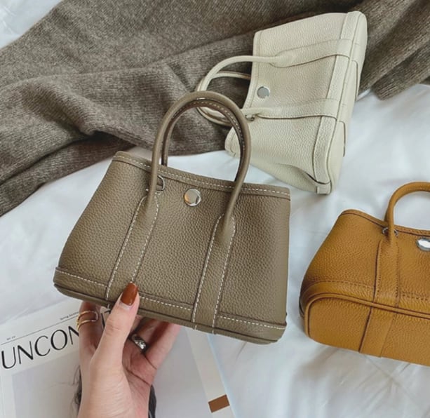 ガーデンパーティーミニ風 24cm 本革 2wayバッグ ハンドバッグ