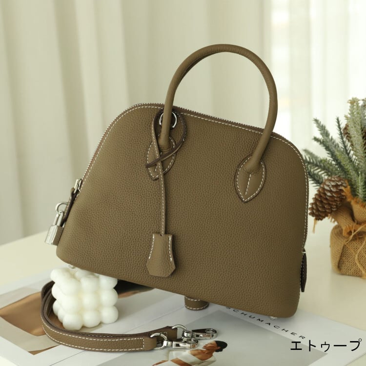 本革ブガッティバッグ 1923 エトゥープ 黒 27cm