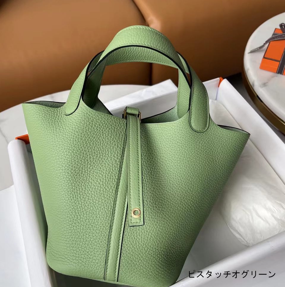 ピコタン風バッグ プレミア本革 キューブバッグ 18cm