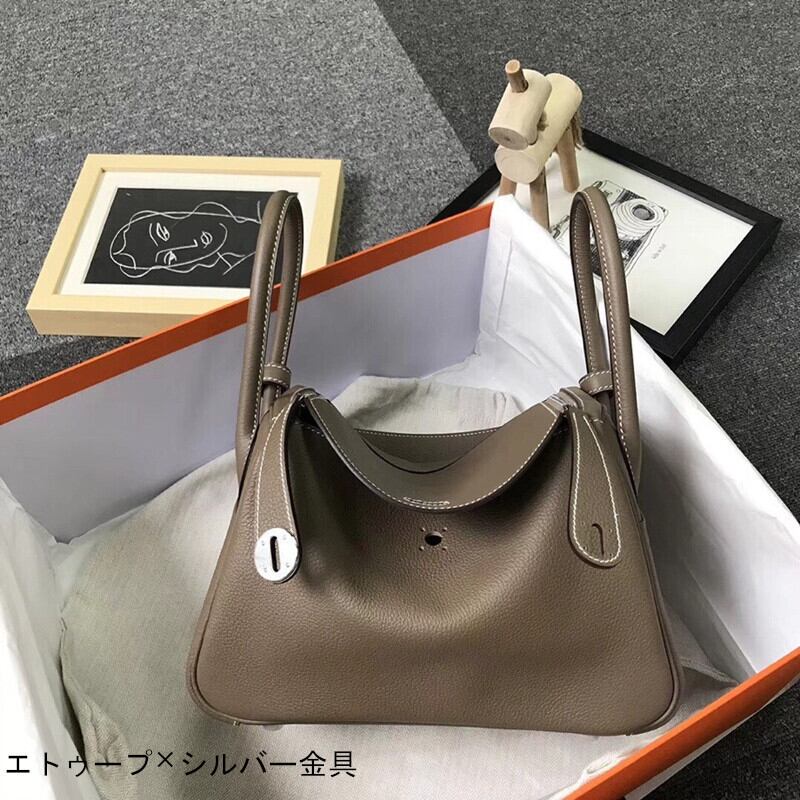 本革ショルダーバッグ ハンドバッグ 2Wayタイプ エトゥープゴールド 26cm