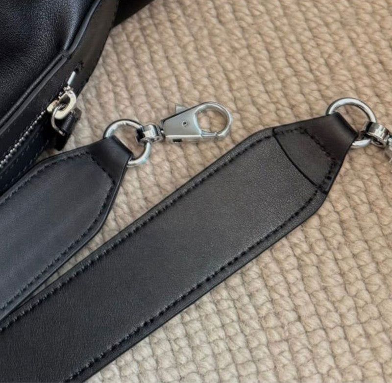 ブガッティバッグ 本革ハンドバッグ スムースレザー ブラック トープ ホワイト