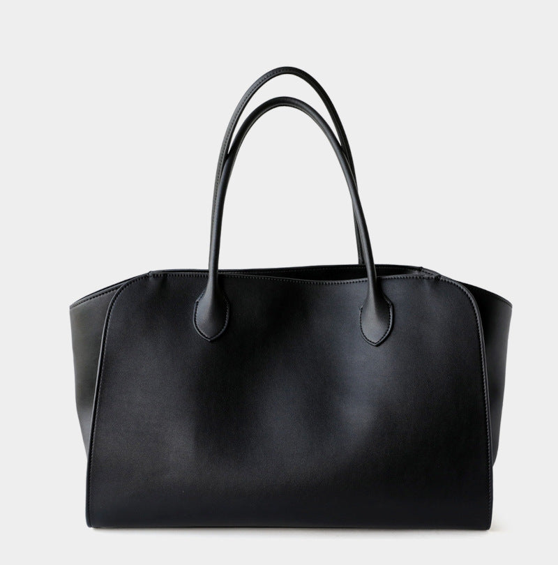 本革トートバッグ 10 12インチ 2wayタイプバック ブラック トープ エクリュ マルゴー風