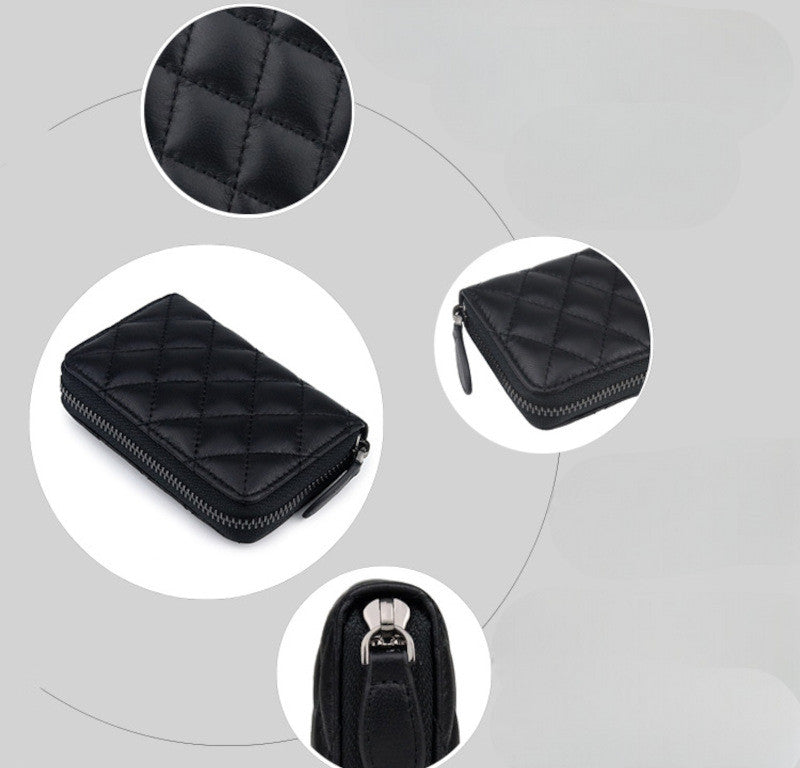 羊革財布 ラムスキン財布 マトラッセ財布 本革二つ折り財布 ラウンドファスナー 黒 グリーン ピンク ベージュ