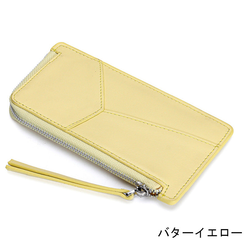 薄型財布 ラウンドファスナー レディース 本革二つ折り財布 本革コインケース 黒 ピンク グレー ブルー