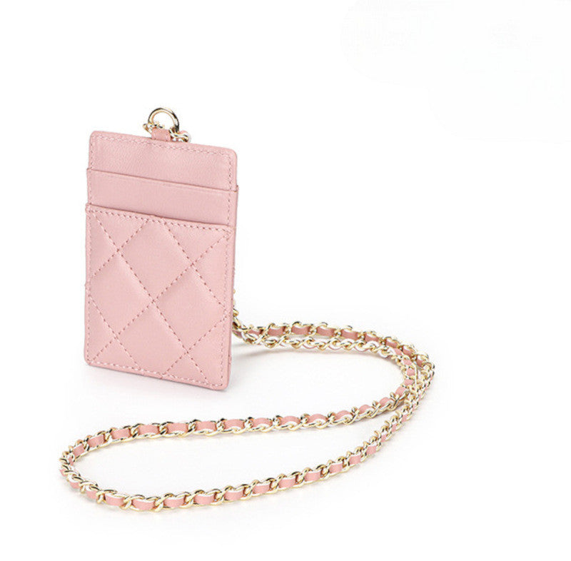 本革カードケース ラムスキンカードケース マトラッセ 本革IDホルダー 黒 ピンク ベージュ