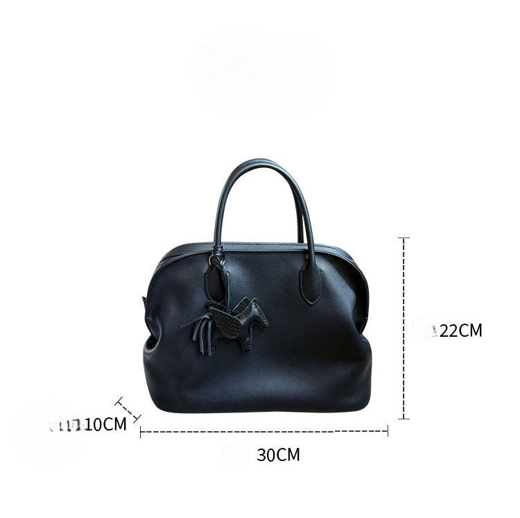 ブガッティバッグ 本革ハンドバッグ スムースレザー ブラック トープ ホワイト