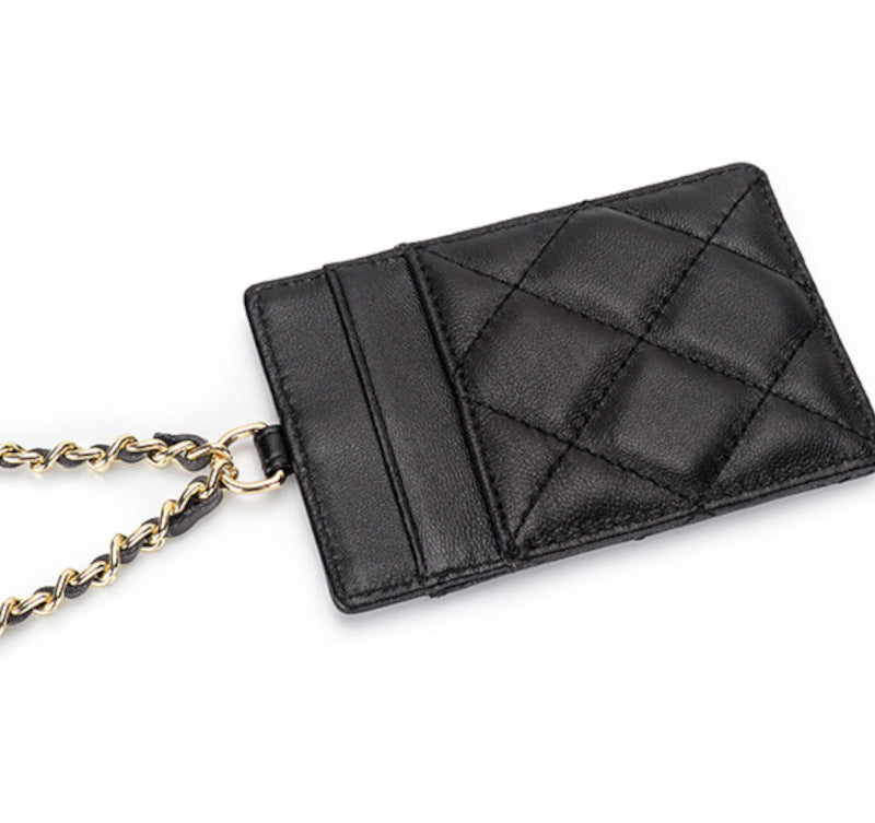 本革カードケース ラムスキンカードケース マトラッセ 本革IDホルダー 黒 ピンク ベージュ