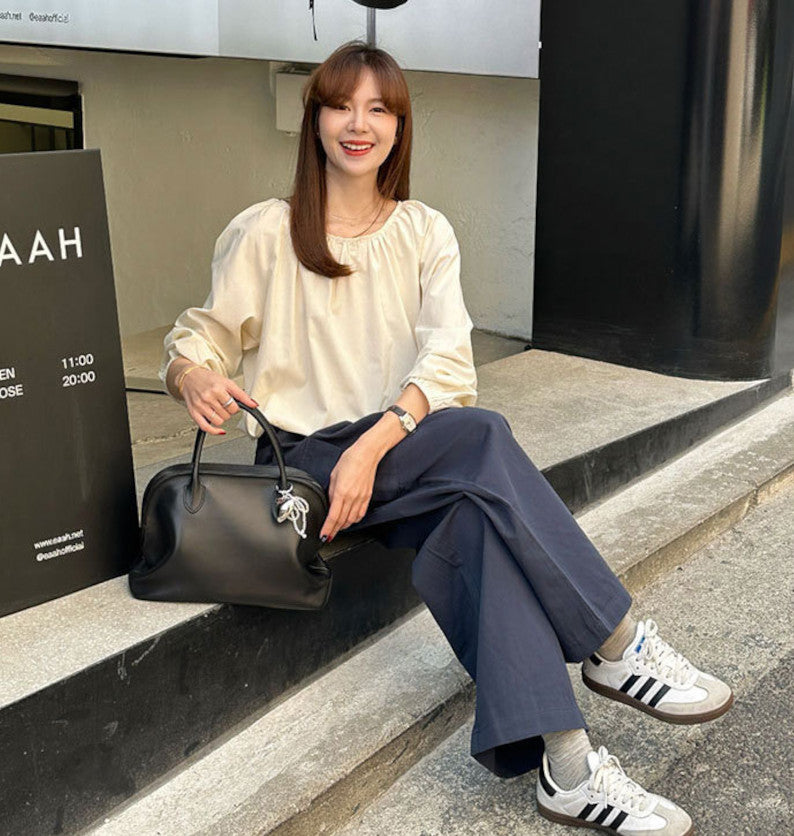 ブガッティバッグ 本革ハンドバッグ スムースレザー ブラック トープ ホワイト