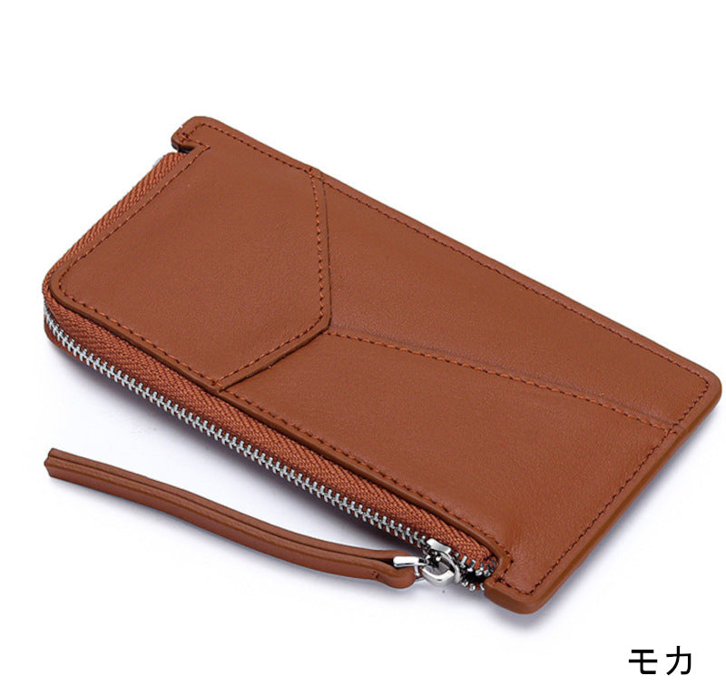 薄型財布 ラウンドファスナー レディース 本革二つ折り財布 本革コインケース 黒 ピンク グレー ブルー