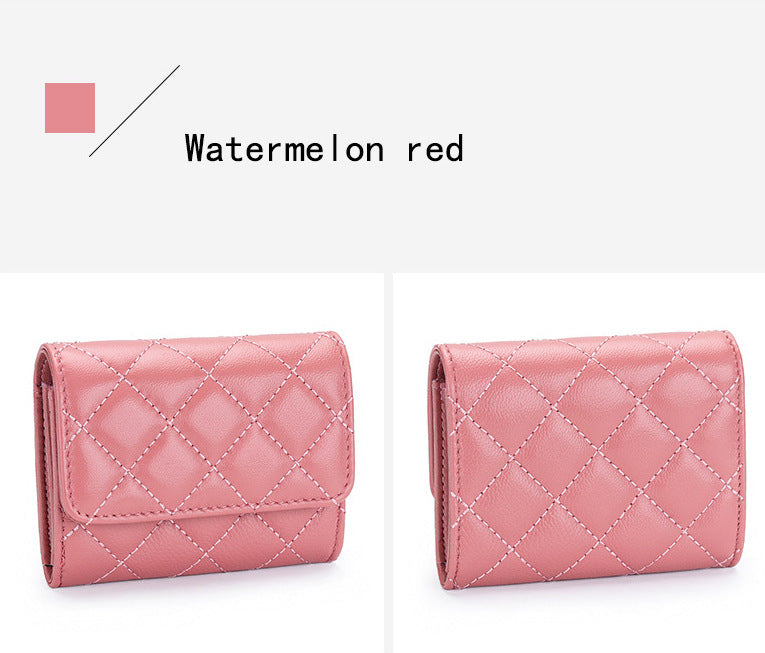 羊革財布 ラムスキン財布 マトラッセ財布 本革二つ折り財布 ファスナー付 黒 ピンク ベージュ ネイビー グレー