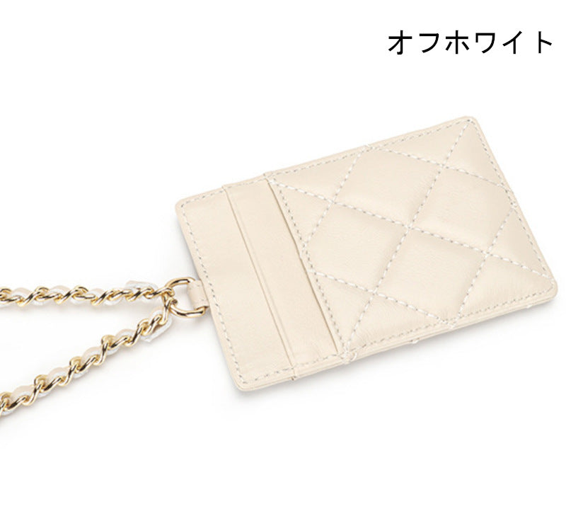 本革カードケース ラムスキンカードケース マトラッセ 本革IDホルダー 黒 ピンク ベージュ