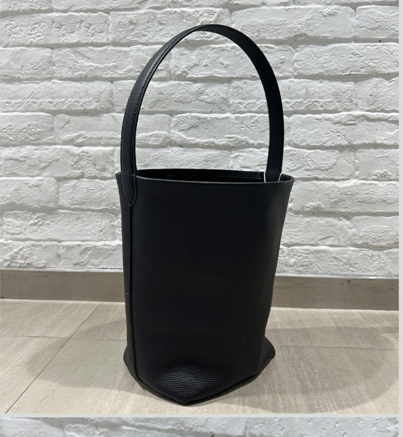 本革トートバッグ 10 12インチ バケツバッグ キューブバッグ 2wayタイプバック ブラック グレー 白 エクリュ