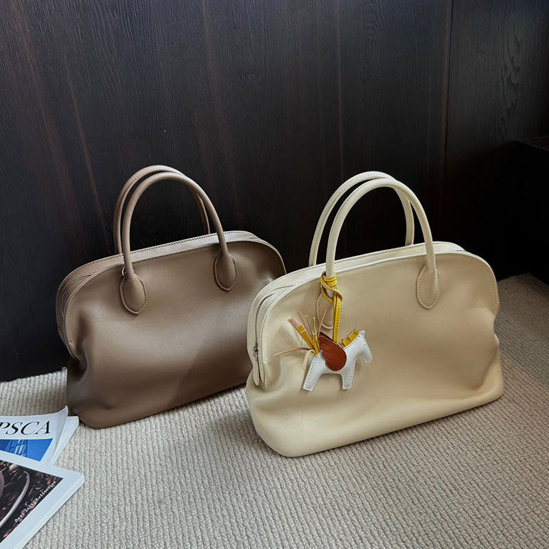 ブガッティバッグ 本革ハンドバッグ スムースレザー ブラック トープ ホワイト