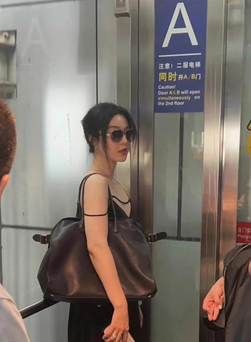 サイドベルト本革トートバッグ 10 12インチ ソフトレザー 2wayタイプバック ブラック トープ エクリュ