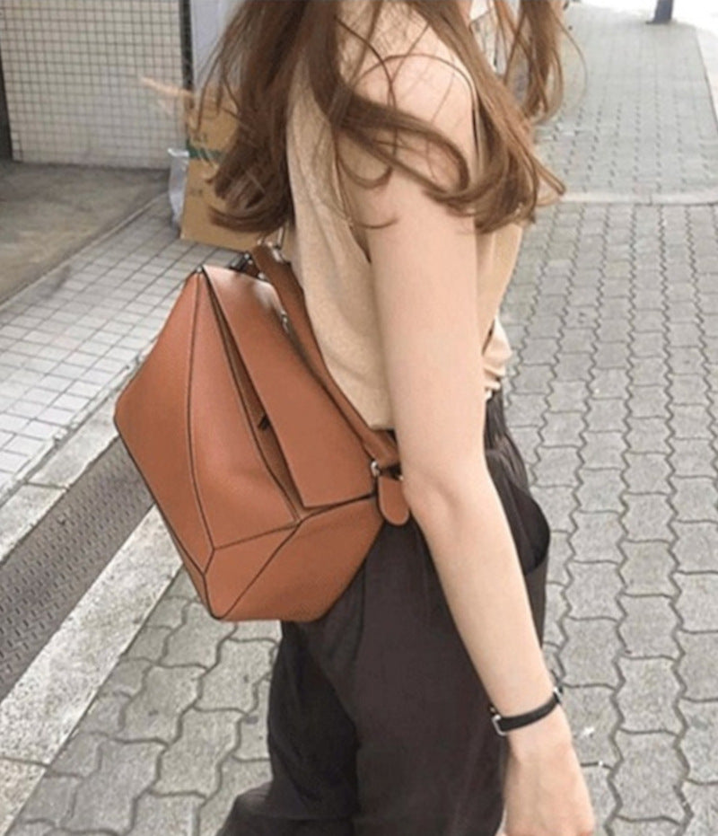 2wayショルダーバッグ スモール 本革 肩掛けポーチ ブラウン グレー レディース