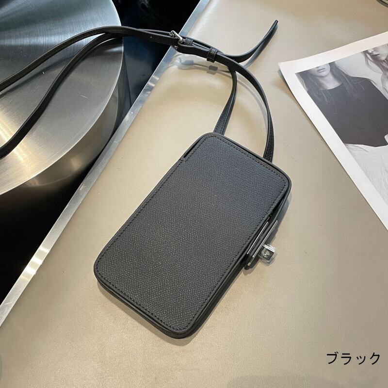 本革スマホケース 本革iphoneケースショルダーストラップ付 エプソン革 黒 茶 グレー ショルダーウォレット