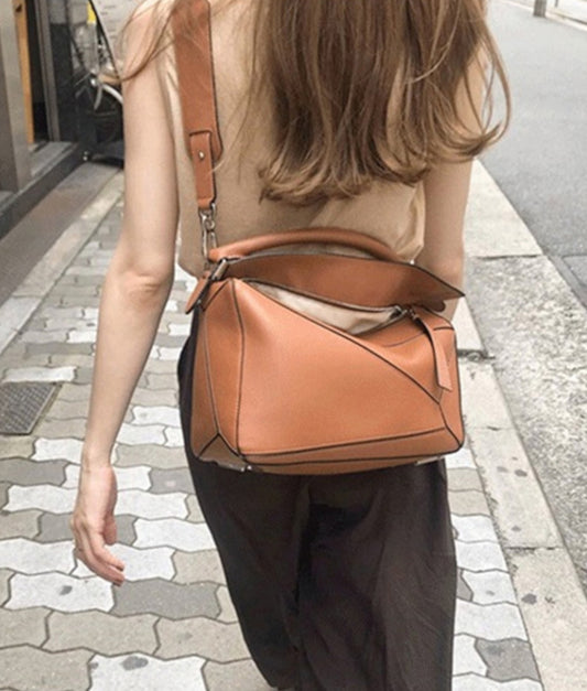 2wayショルダーバッグ スモール 本革 肩掛けポーチ ブラウン グレー レディース