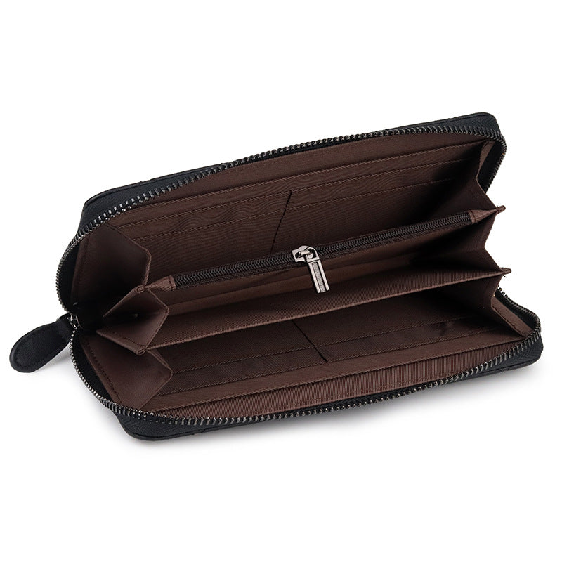 羊革財布 ラムスキン財布 マトラッセ財布 本革ラウンドファスナー長財布 黒 ブラック