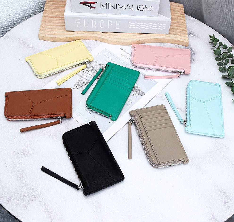 薄型財布 ラウンドファスナー レディース 本革二つ折り財布 本革コインケース 黒 ピンク グレー ブルー