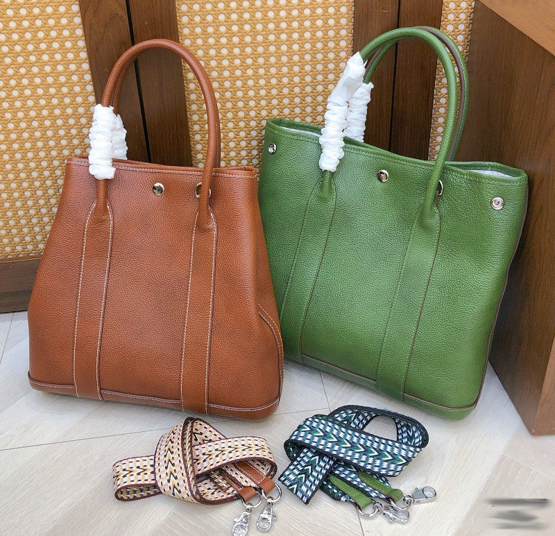 本革2wayトートバッグ ファイル型 プレミア革 茶 緑 ブラウン グリーン 高品質