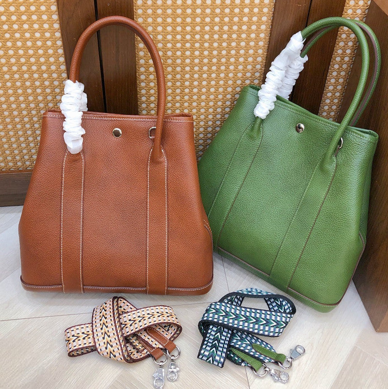 本革2wayトートバッグ ファイル型 プレミア革 茶 緑 ブラウン グリーン 高品質