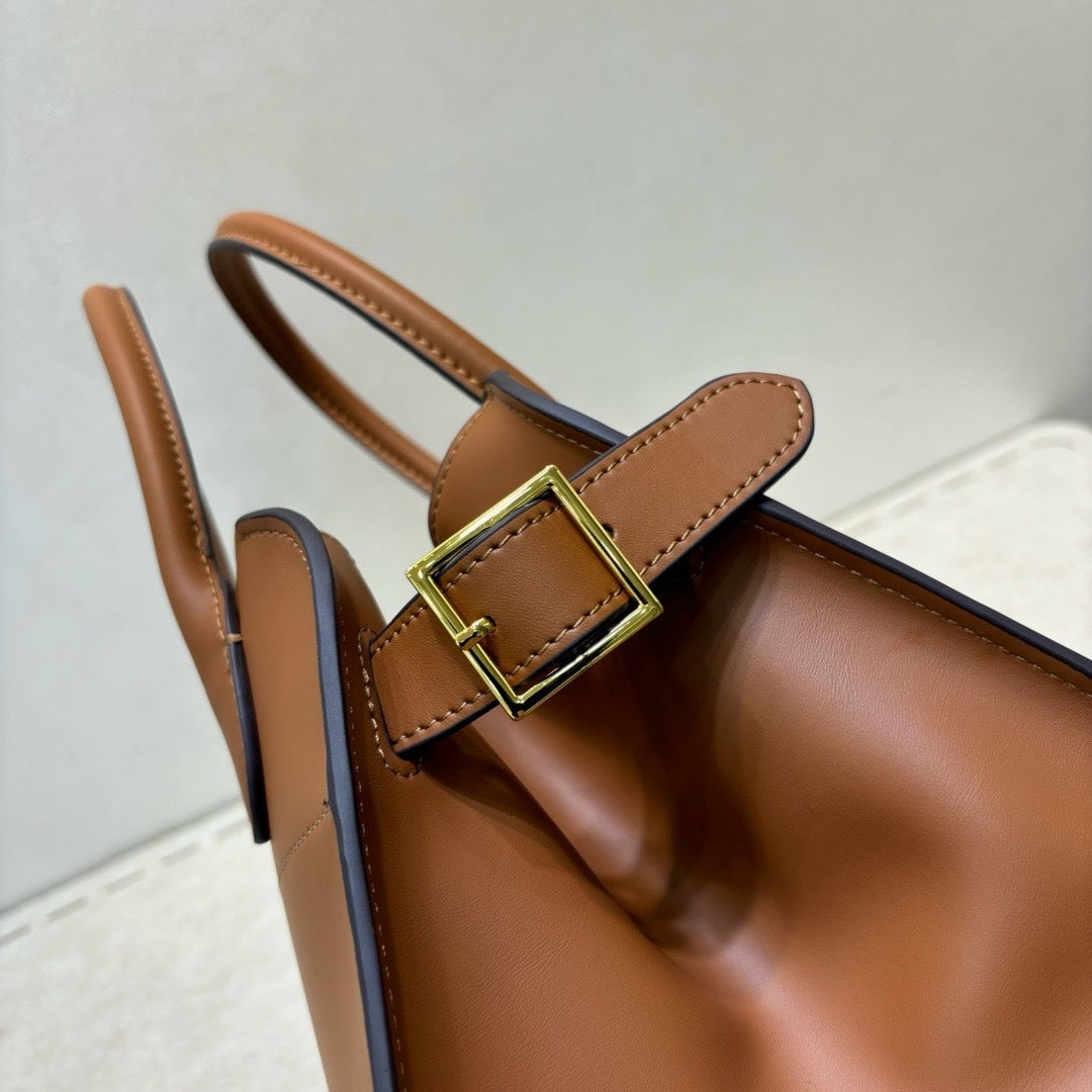 サイドベルト本革トートバッグ 10 12インチ ソフトレザー 2wayタイプバック ブラック トープ エクリュ