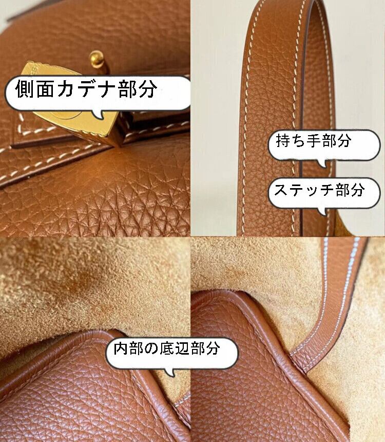 ピコタン風バッグ プレミア本革 キューブバッグ 22cm ハンドバッグ