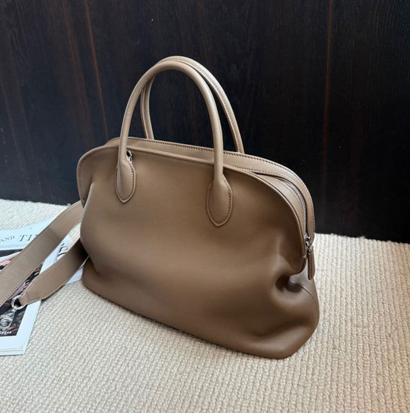 ブガッティバッグ 本革ハンドバッグ スムースレザー ブラック トープ ホワイト