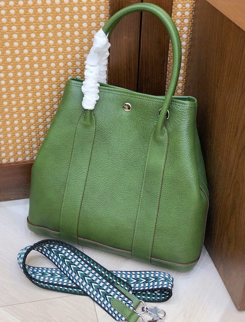 本革2wayトートバッグ ファイル型 プレミア革 茶 緑 ブラウン グリーン 高品質