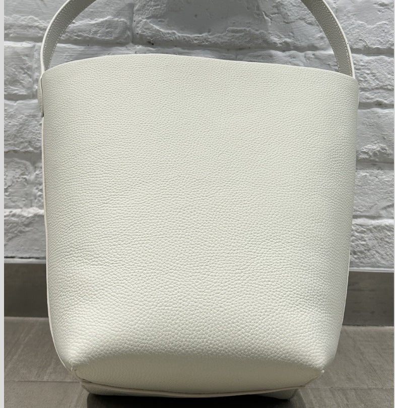 本革トートバッグ 10 12インチ バケツバッグ キューブバッグ 2wayタイプバック ブラック グレー 白 エクリュ