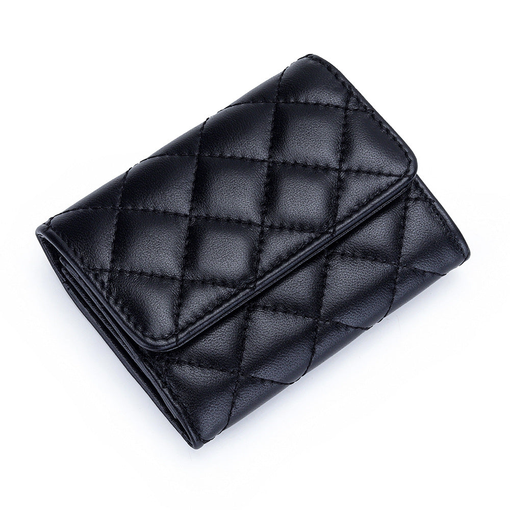 羊革財布 ラムスキン財布 マトラッセ財布 本革二つ折り財布 ファスナー付 黒 ピンク ベージュ ネイビー グレー