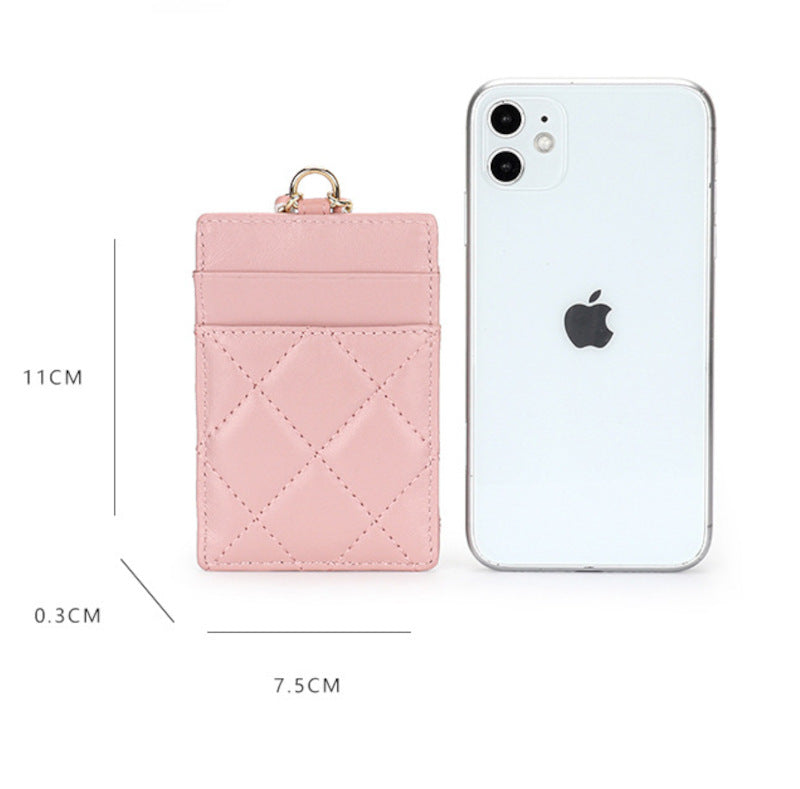 本革カードケース ラムスキンカードケース マトラッセ 本革IDホルダー 黒 ピンク ベージュ