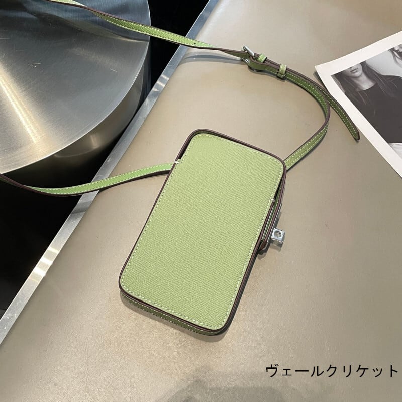 本革スマホケース 本革iphoneケースショルダーストラップ付 エプソン革 黒 茶 グレー ショルダーウォレット