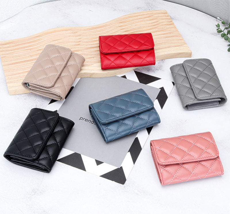 羊革財布 ラムスキン財布 マトラッセ財布 本革二つ折り財布 ファスナー付 黒 ピンク ベージュ ネイビー グレー