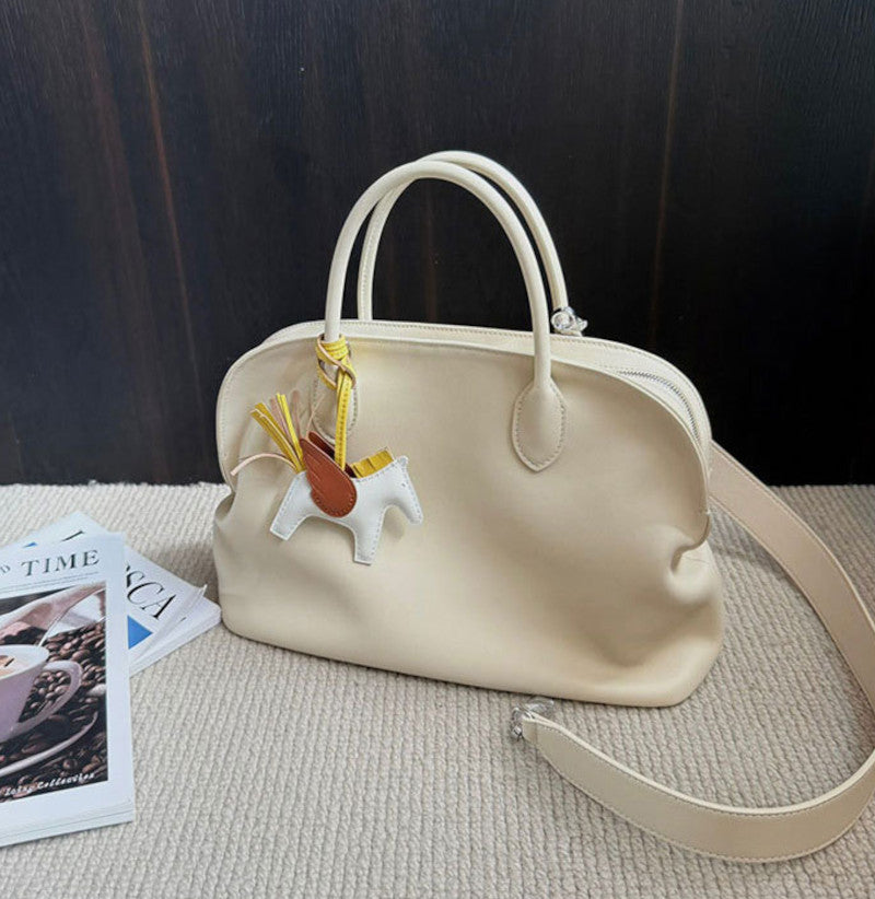 ブガッティバッグ 本革ハンドバッグ スムースレザー ブラック トープ ホワイト