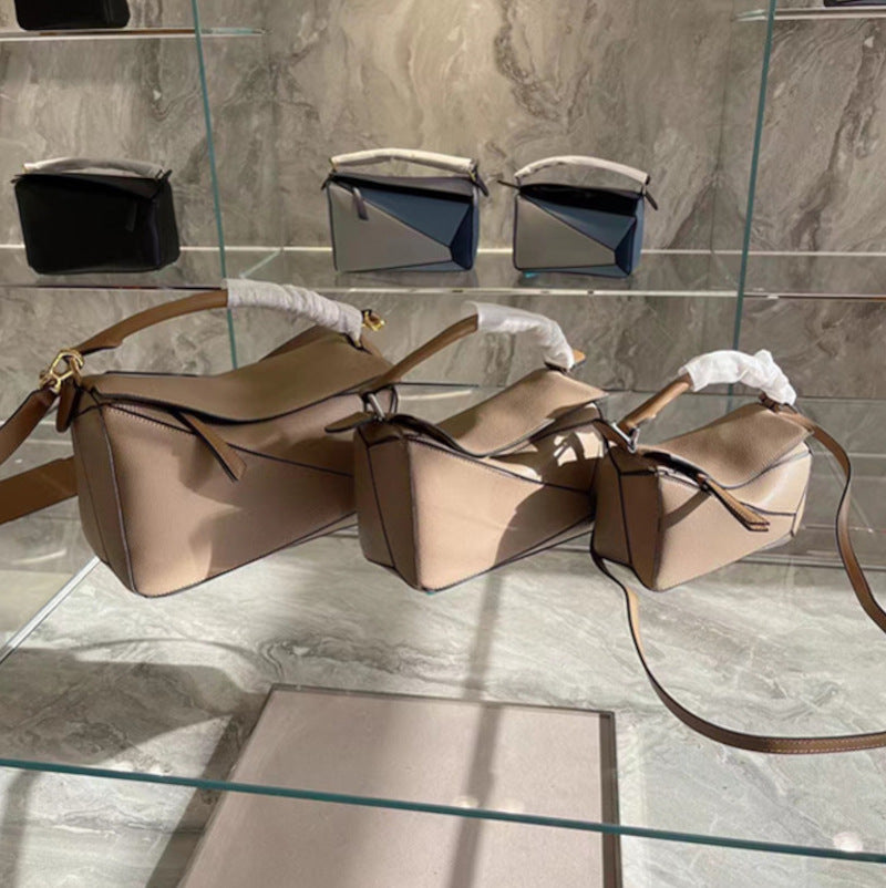 2wayショルダーバッグ スモール 本革 肩掛けポーチ ブラウン グレー レディース