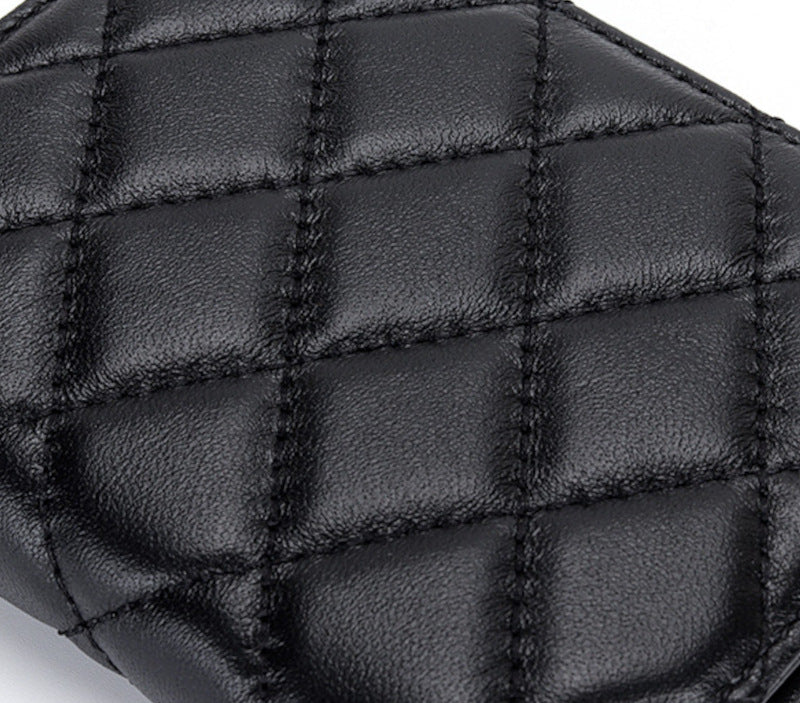 羊革財布 ラムスキン財布 マトラッセ財布 本革二つ折り財布 ファスナー付 黒 ピンク レディース