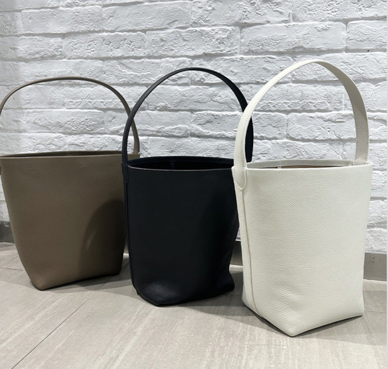 本革トートバッグ 10 12インチ バケツバッグ キューブバッグ 2wayタイプバック ブラック グレー 白 エクリュ