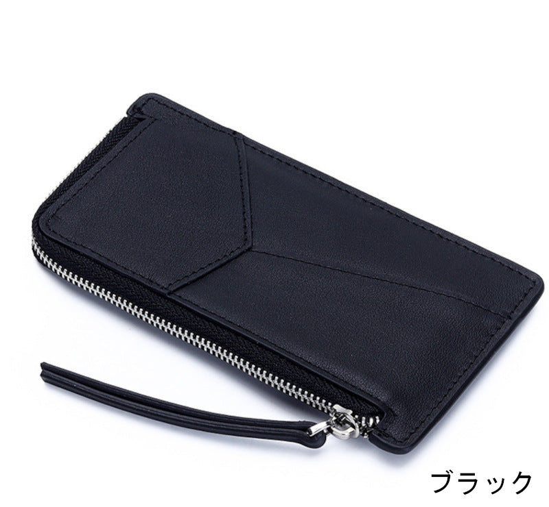 薄型財布 ラウンドファスナー レディース 本革二つ折り財布 本革コインケース 黒 ピンク グレー ブルー